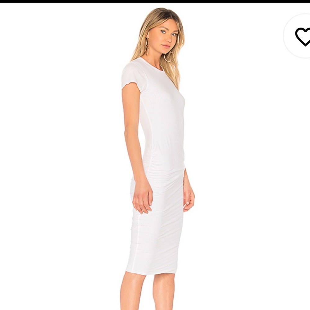 James Perse White Cotton Midi Dress